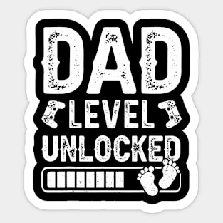 Dad Level Unlocked New Dad Est Father Pregnancy Announcement Sticker